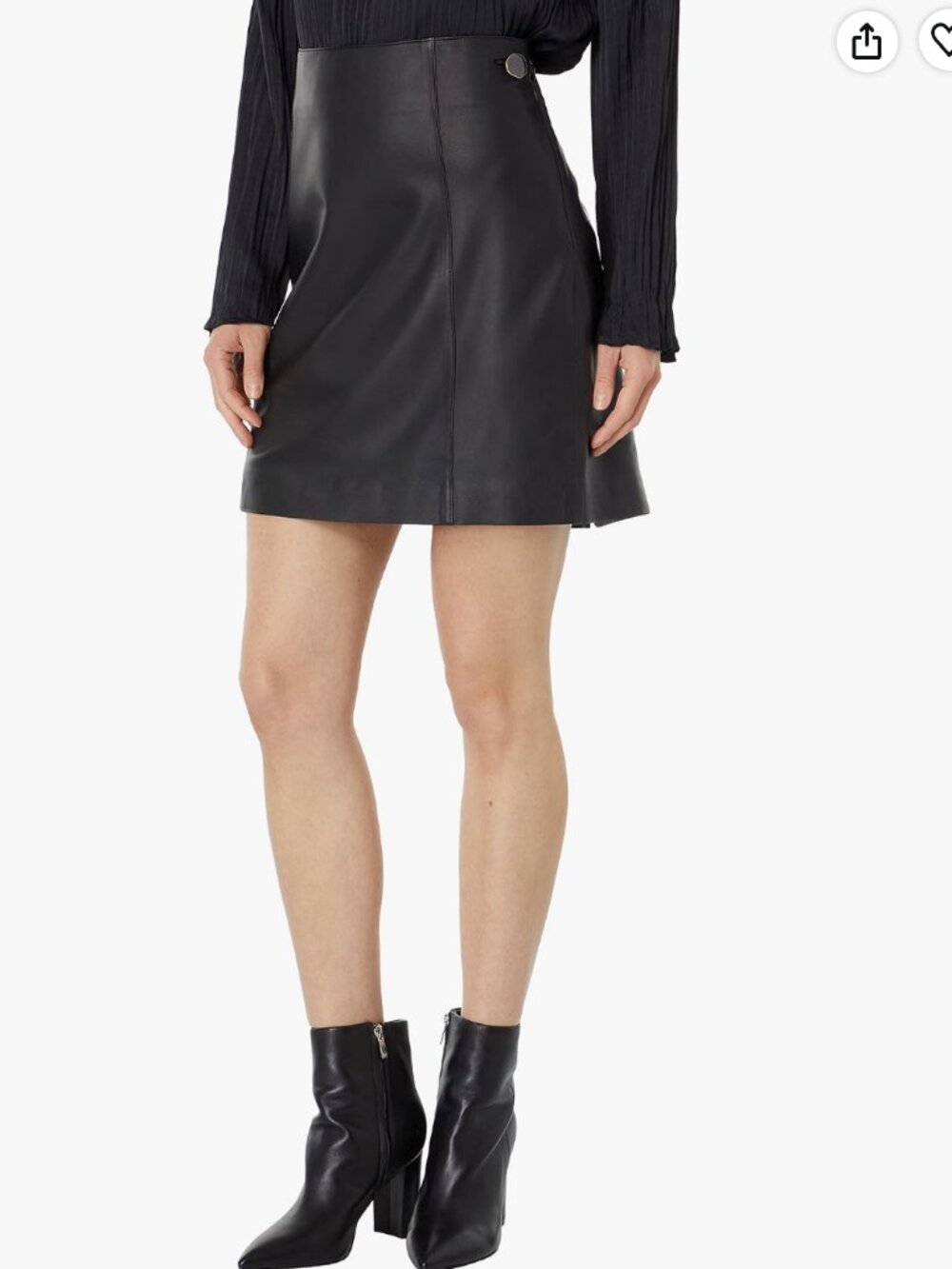 Vince Leather Miniskirt Black 10